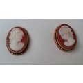 18ct Gold Cameo earrings