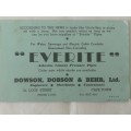 "Everite" Asbestos Cement Pressure Pipes, Advertising card bord phamphlets