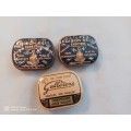 Three tins: Eddison Bell and Gallotone Needles, lankspelende goue naalde (gramaphone needles)