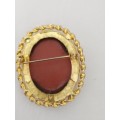 Faux cameo brooch
