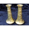 Pair Art Nouveau  brass vases