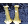 Pair Art Nouveau  brass vases