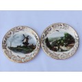 Staffordshire Made in England two pin plates