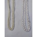 Two White Faux Pearl Necklaces