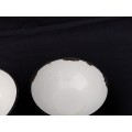Two white enamel bowls