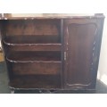 ***CLEARANCE****Imbuia Cabinet with Queen Anne Legs. With shelves and a section that has a door.
