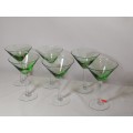 x6 Green Martini Glasses