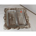 Serving tray with two glass inners
