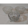 x3 Pressed glass bowls