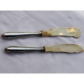 Two 830 Silver cheese knifes