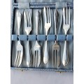 x6 Boxed Silver plated cake forks