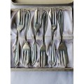 x6 Boxed Sipelia Silver plated cake forks