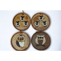 x4 Owl Plates  (pottery)