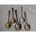 x5 Jam Spoons Silver plated