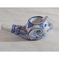 Vintage Indian ornate animal ceramic smoking pipe