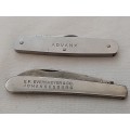 Two Stainless steel pocket knifes: Advanx & E.F Eversmeyer & Co JHB