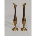 Two Brass bud vases