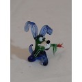 Little Blue Dog Art Glass figurine