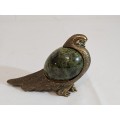 Pigeon Made of Brass/Bronze and Serpentine Stone. Made in USSR