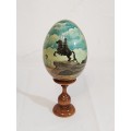 Hand Painted Russian egg on stand
