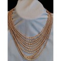 10 String Faux Pearl Necklace