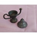 Pewter Dollhouse Miniature tea pot and lid