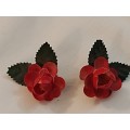 Circa 1950 Plastic Roses earrings
