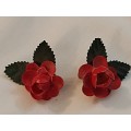 Circa 1950 Plastic Roses earrings
