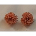Circa 1950 Plastic flower earrings