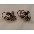 Circa 1950 metal flower earrings