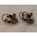 Circa 1950 metal flower earrings
