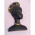 Vintage South Africa Woman bust wall art
