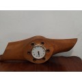Vintage wooden plane propeller quartz clock