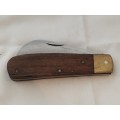 Vintage Stainless steel Pocket knife with wooden handle