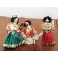 Three Vintage Miniature dolls