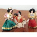 Three Vintage Miniature dolls
