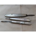 Two Mother of Pearl Fruit knifes and one other (poor condition)