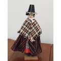 Vintage Folk Art Doll: Welsh Lady Doll in Traditional Costume. Made in British Emprire