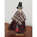 Vintage Folk Art Doll: Welsh Lady Doll in Traditional Costume. Made in British Emprire