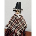 Vintage Folk Art Doll: Welsh Lady Doll in Traditional Costume. Made in British Emprire