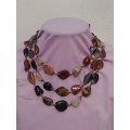 Three string Mixed Gemstone Necklace