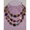 Three string Mixed Gemstone Necklace