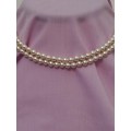 Double string Faux Pearl Necklace