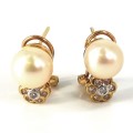 14 CT WHITE GOLD PEARL EARRINGS