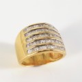 18ct Yellow Gold Baguette Cut Diamond Ring