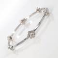 18ct White Gold Diamond Flower Bracelet