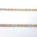 9CT YELLOW AND WHITE GOLD LINK CHAIN