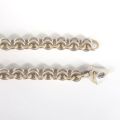 9CT YELLOW GOLD AND SILVER LINK CHAIN