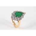 18ct WHITE AND YELLOW GOLD EMERALD RING