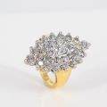 18CT YELLOW AND WHITE GOLD MARQUISE CLUSTER DIAMOND RING